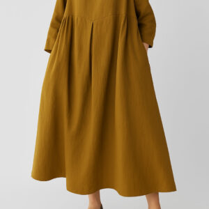 Alternative view of Women's Relaxed Fit Midi Dress With Wide Silhouette And Front Pleat Detailing
